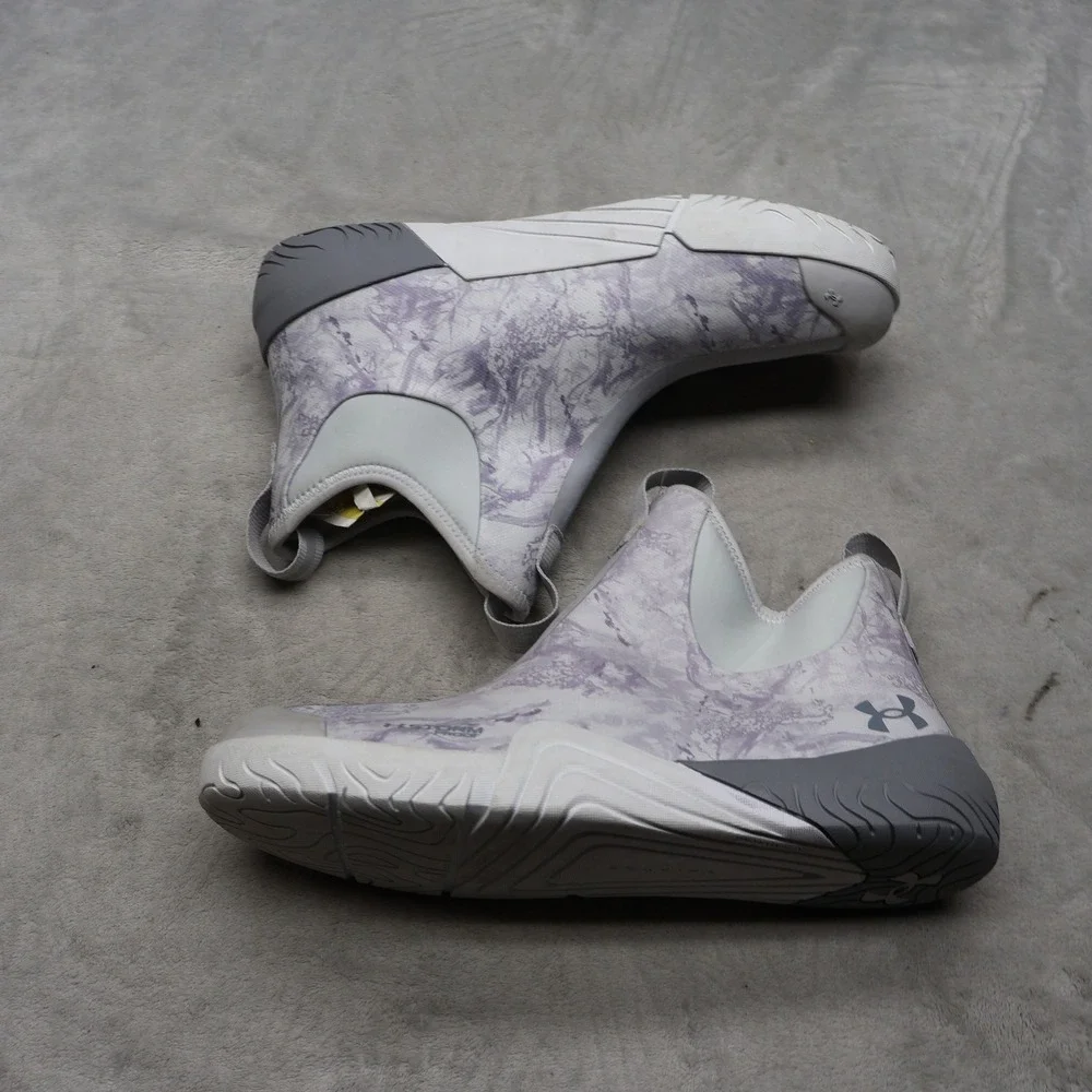 Under Armour Mens 9D Deck Boots Gray Camo Charged Shoreman Waterproof Fishing